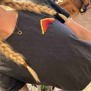 Aviator Nation Mountain Stitch Crop Tee Small
